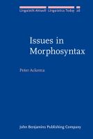 Issues in morphosyntax /