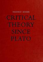 Critical theory since Plato.