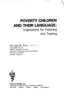 Poverty children and their language : implications for teaching and treating /