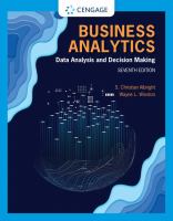 Business analytics : data analysis and decison making /