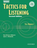 Basic tactics for listening.