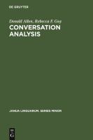Conversation analysis : the sociology of talk /