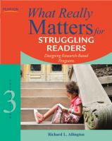What really matters for struggling readers : designing research-based programs /