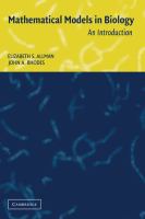 Mathematical models in biology : an introduction /