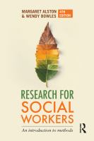 Research for social workers : an introduction to methods /