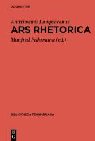 Ars rhetorica quae vulgo fertur Aristotelis ad Alexandrum /