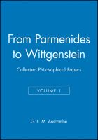 From Parmenides to Wittgenstein /