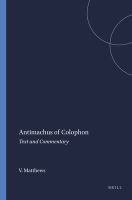 Antimachus of Colophon : text and commentary /