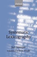 Systematic lexicography /