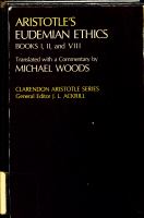 Aristotle's Eudemian Ethics : books I, II, and VIII /