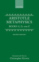 Metaphysics : books γ, δ and ε /
