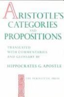Aristotle's Categories and Propositions (De interpretatione) /