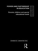 Power and partnership in education : parents, children, and special educational needs /