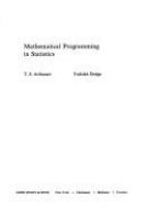 Mathematical programming in statistics /