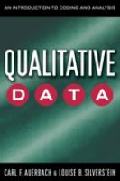 Qualitative data : an introduction to coding and analysis /
