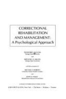 Correctional rehabilitation and management : a psychological approach /