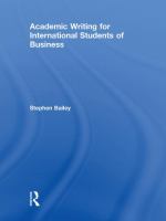 Academic writing for international studies of business /