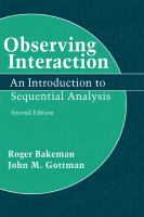 Observing interaction : an introduction to sequential analysis /