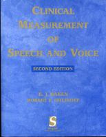 Clinical measurement of speech and voice /