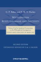 Wittgenstein : rules, grammar and necessity : essays and exegesis of §§185-242 /