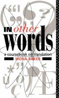 In other words : a coursebook on translation /