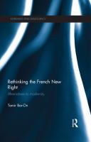 Rethinking the French new right alternatives to modernity /