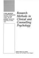 Research methods in clinical and counselling psychology /