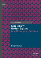 Rape in early modern England : law, history and criticism /