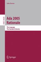 Ada 2005 rationale the language, the standard libraries /