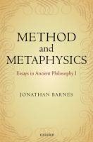 Method and metaphysics : essays in ancient philosophy I /