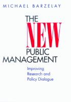 The new public management : improving research and policy dialogue /