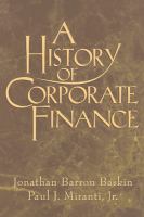 A history of corporate finance /
