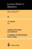 Statistical information and likelihood : a collection of critical essays /