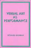 Verbal art as performance /