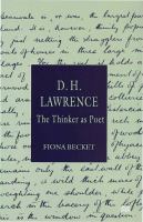 D.H. Lawrence : the thinker as poet /