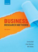 Business research methods.