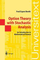 Option theory with stochastic analysis : an introduction to mathematical finance /
