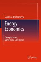 Energy economics : concepts, issues, markets, and governance /