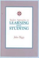 Student approaches to learning and studying /