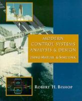 Modern control systems analysis and design using MATLAB and SIMULINK /
