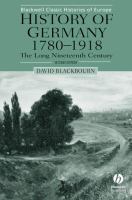 History of Germany, 1780-1918 : the long nineteenth century /