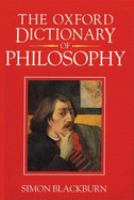The Oxford dictionary of philosophy /