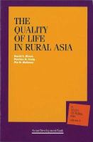 The quality of life in rural Asia /