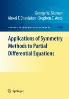 Applications of symmetry methods to partial differential equations /