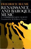 Renaissance and Baroque music : a comprehensive survey /