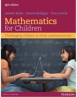 Mathematics for children : challenging children to think mathematically /