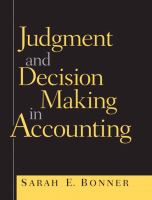 Judgment and decision making in accounting /
