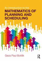 An Introduction to the Mathematics of Planning and Scheduling /