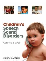 Children's speech sound disorders /