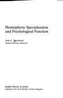 Hemispheric specialization and psychological function /